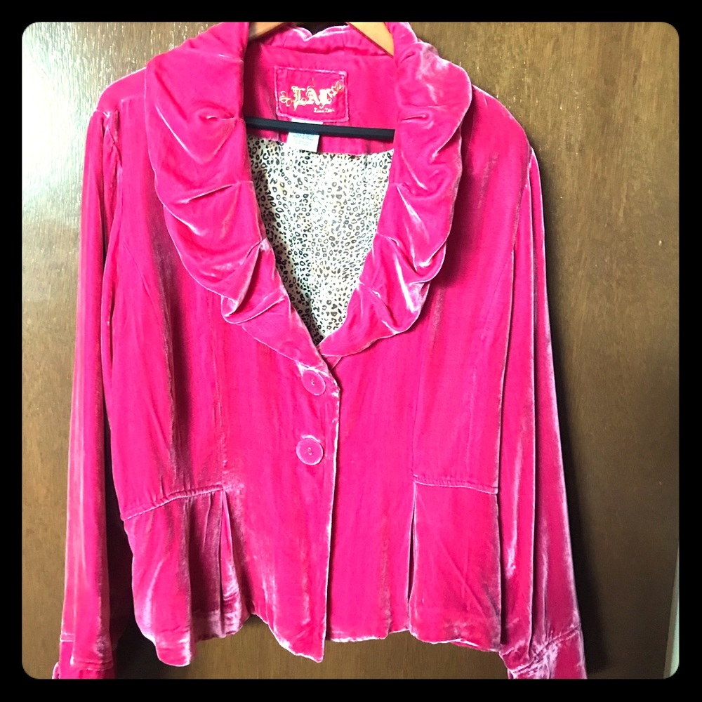 Ladies crushed velvet jacket